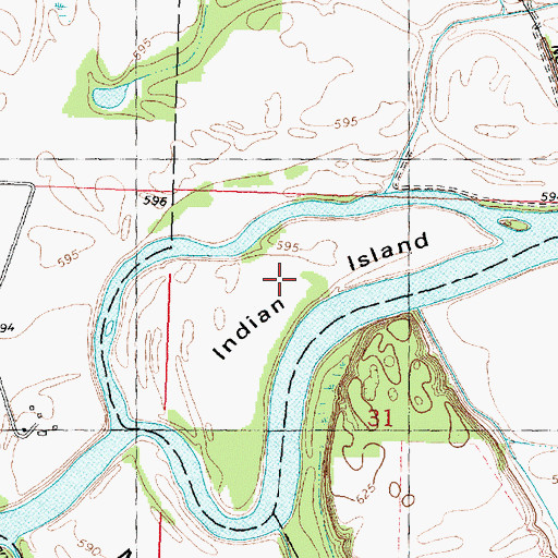 Topographic Map of Indian Island, IL