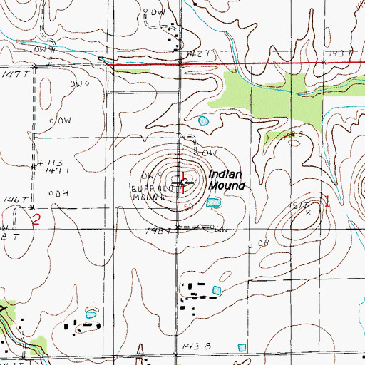 Topographic Map of Indian Mound, IL