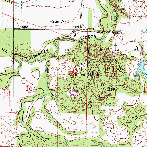 Topographic Map of Indian Mound, IL