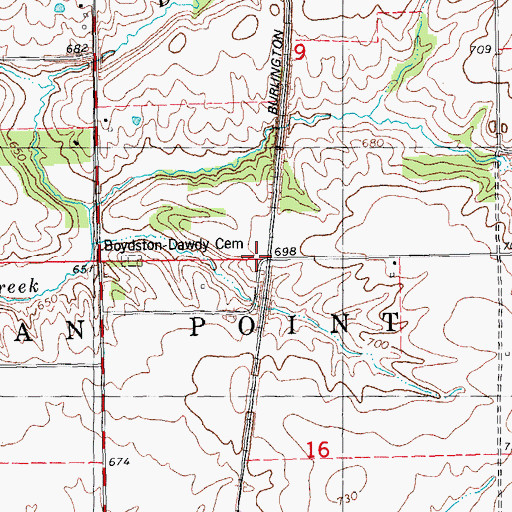 Topographic Map of Indian Point School (historical), IL