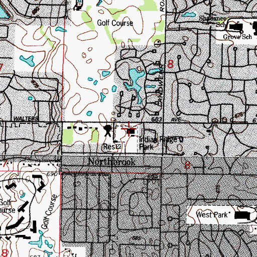 Topographic Map of Indian Ridge School, IL