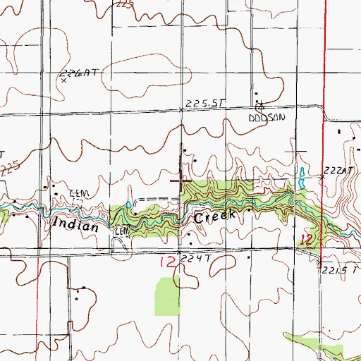 Topographic Map of Indian School (historical), IL