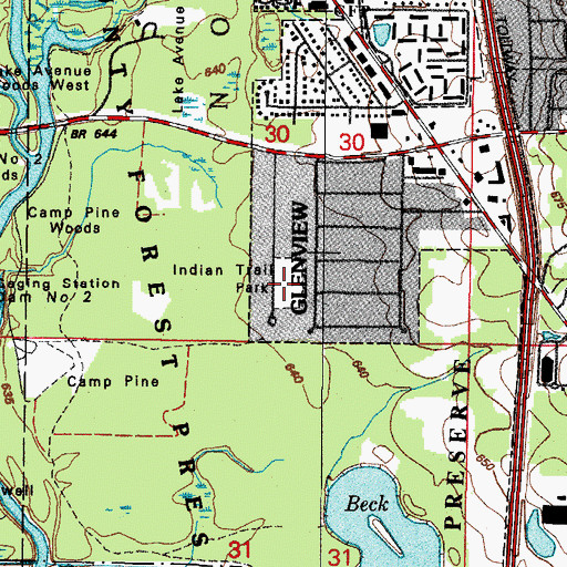 Topographic Map of Indian Trail Park, IL