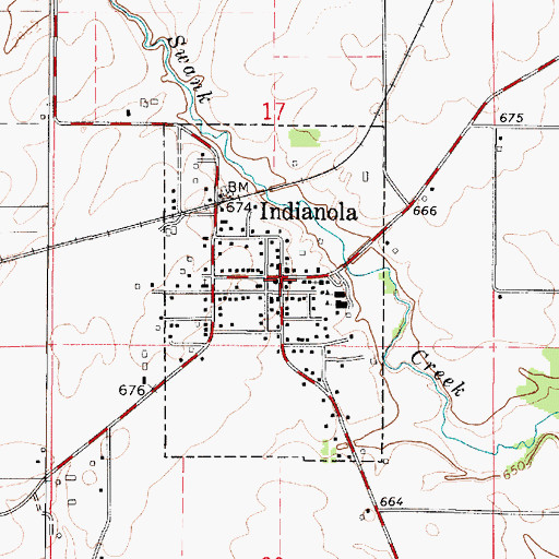 Topographic Map of Indianola, IL
