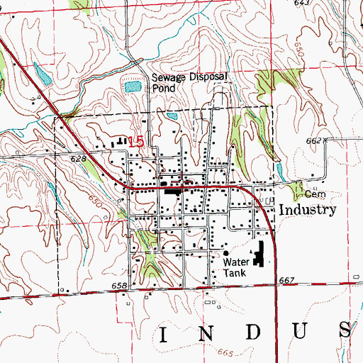 Topographic Map of Industry, IL