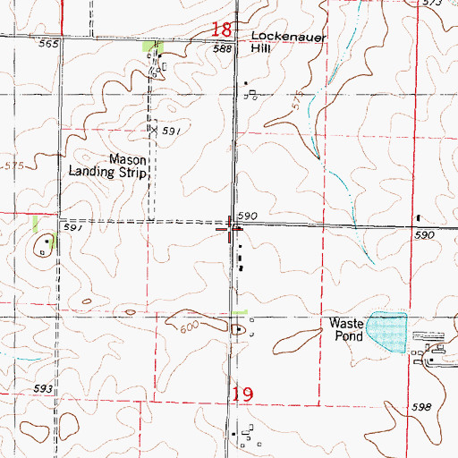 Topographic Map of Industry School (historical), IL