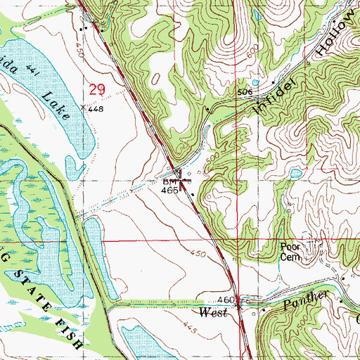 Topographic Map of Infidel Hollow, IL