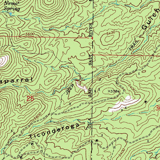 Topographic Map of Fall Spring, AZ