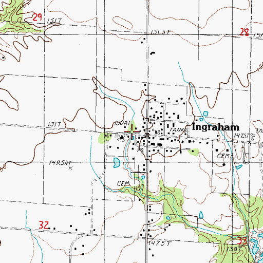 Topographic Map of Ingraham, IL