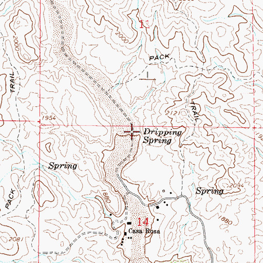 Topographic Map of Dripping Spring, AZ