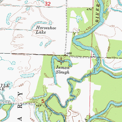 Topographic Map of Inman Slough, IL