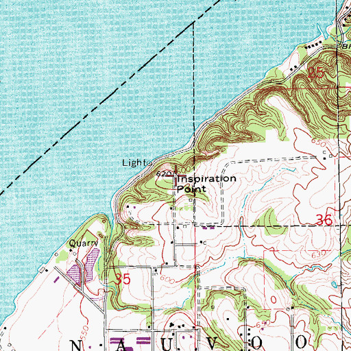 Topographic Map of Inspiration Point, IL