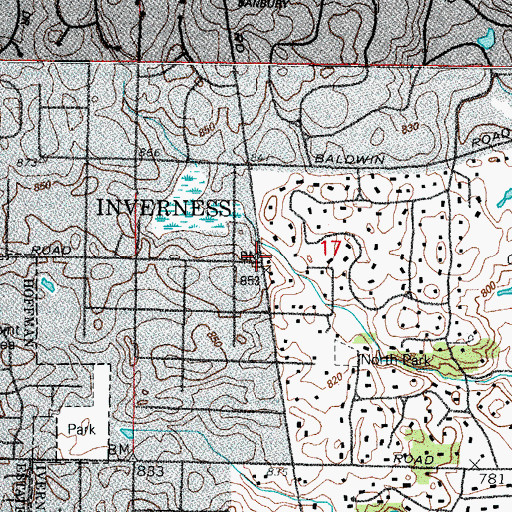 Topographic Map of Inverness, IL