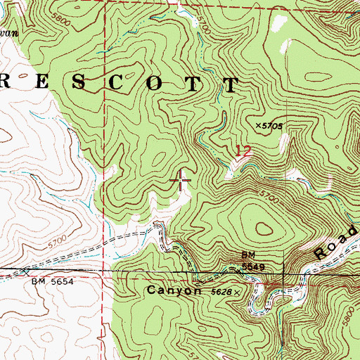 Topographic Map of Trick Tank, AZ