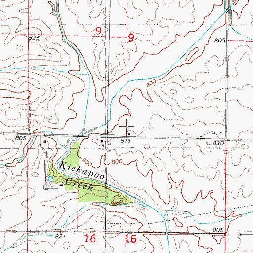 Topographic Map of Ireland Grove School (historical), IL