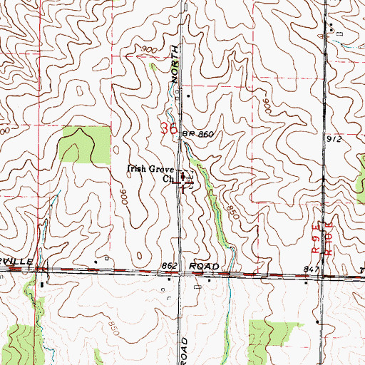 Topographic Map of Irish Grove Church, IL