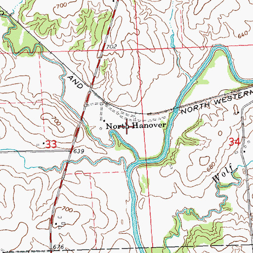 Topographic Map of Irish Hollow, IL