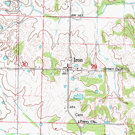 Topographic Map of Iron, IL