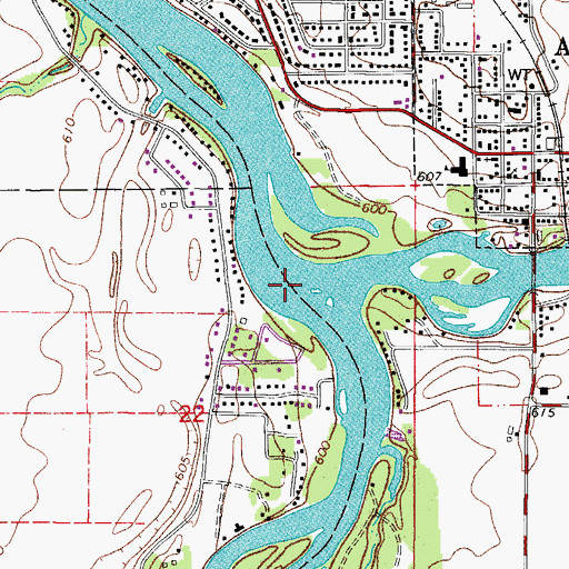 Topographic Map of Iroquois River, IL