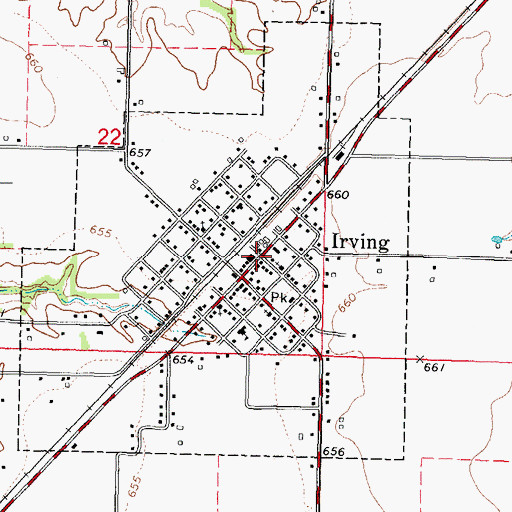 Topographic Map of Irving, IL