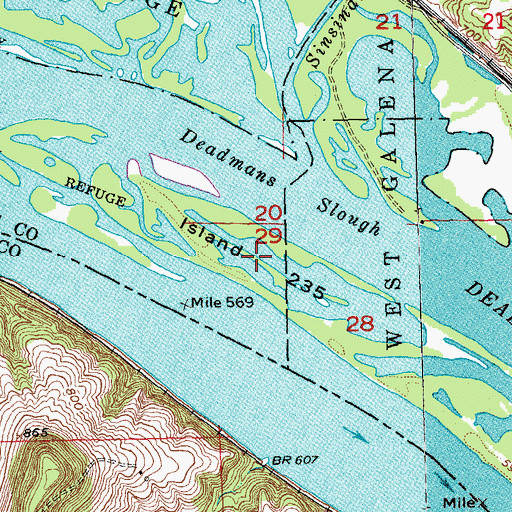 Topographic Map of Island 235, IL