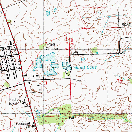 Topographic Map of Island Lake, IL