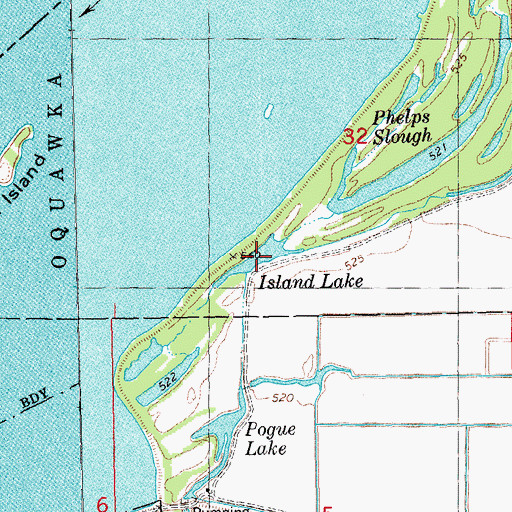 Topographic Map of Island Lake, IL
