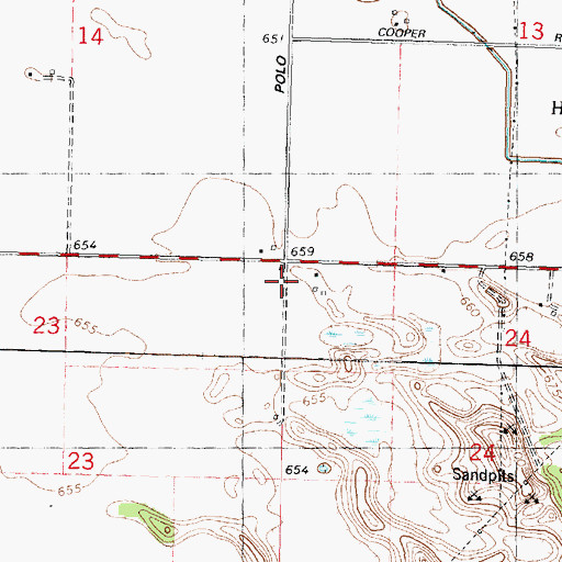 Topographic Map of Island School (historical), IL
