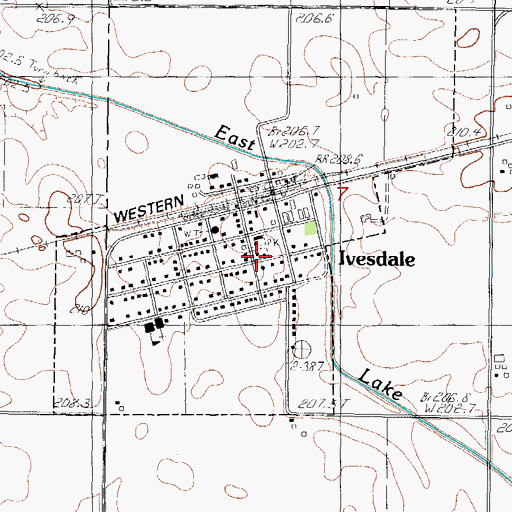 Topographic Map of Ivesdale, IL