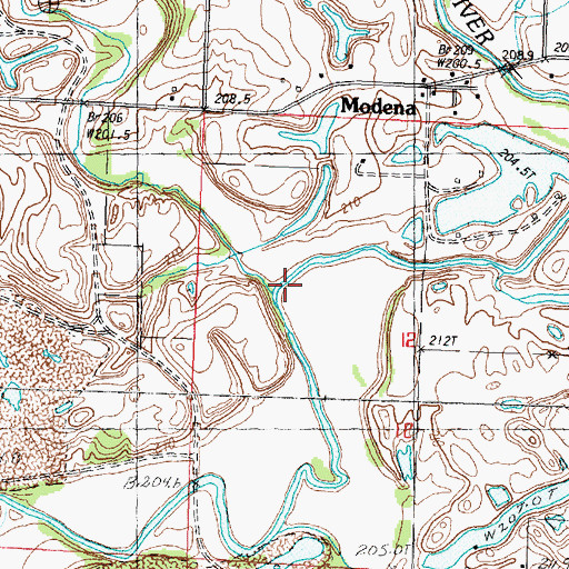 Topographic Map of Jack Creek, IL