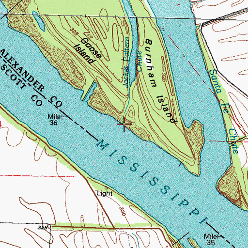 Topographic Map of Jacket Pattern Chute, IL