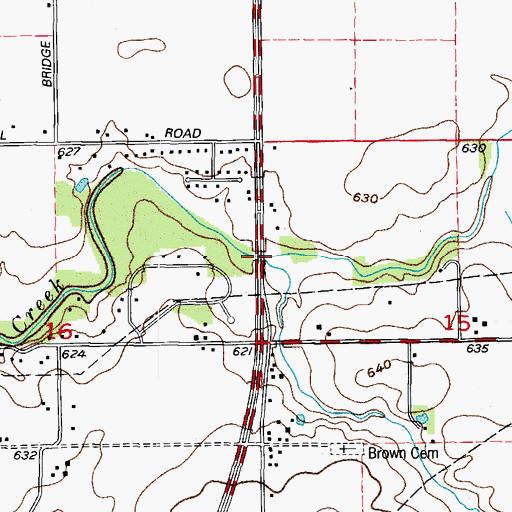 Topographic Map of Jackson Branch, IL
