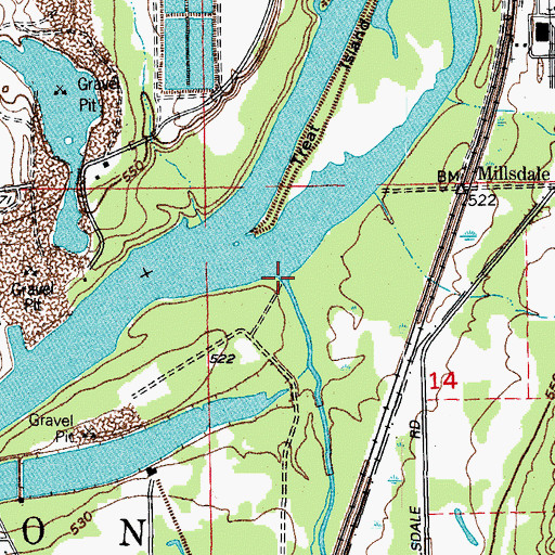 Topographic Map of Jackson Creek, IL