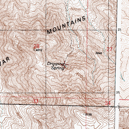 Topographic Map of Dripping Spring, AZ