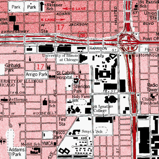 Topographic Map of Galileo School, IL