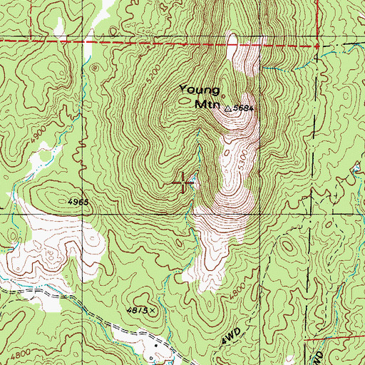 Topographic Map of Young Tank, AZ