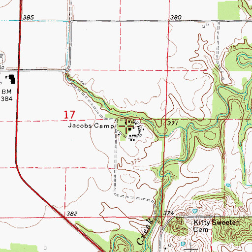 Topographic Map of Jacobs Camp, IL