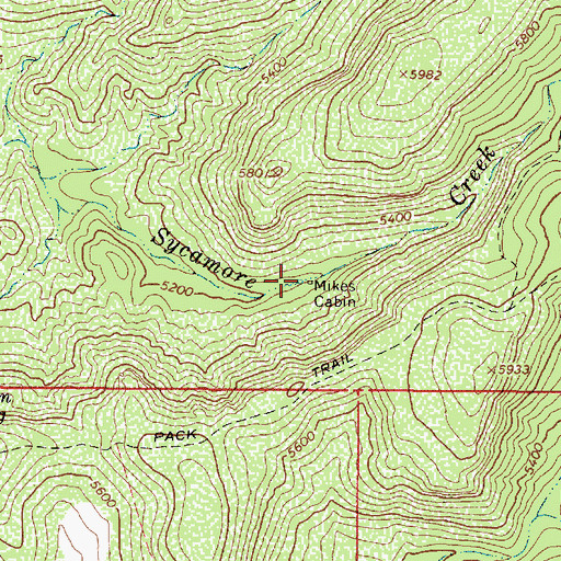 Topographic Map of Mikes Spring, AZ