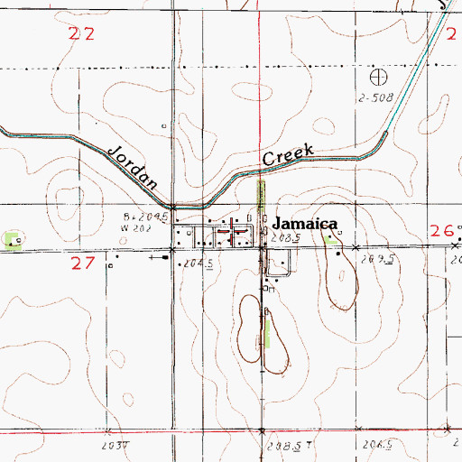 Topographic Map of Jamaica, IL