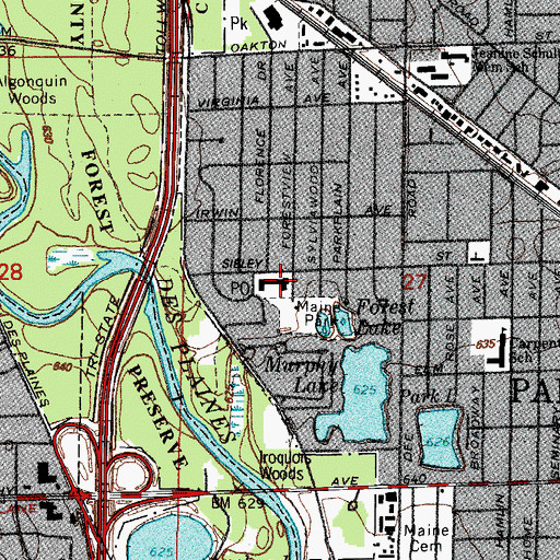 Topographic Map of James Madison School, IL