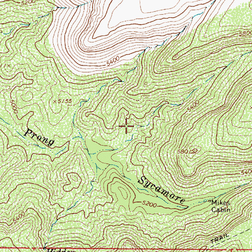 Topographic Map of Slide Spring, AZ