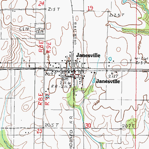 Topographic Map of Janesville, IL