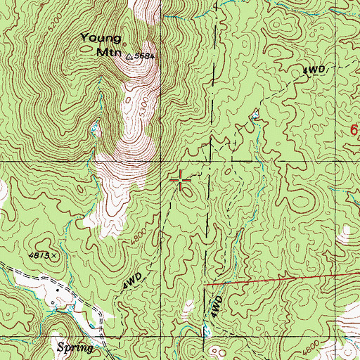 Topographic Map of Young Mountain Number One Tank, AZ