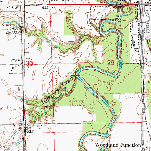 Topographic Map of Jefferson Creek, IL