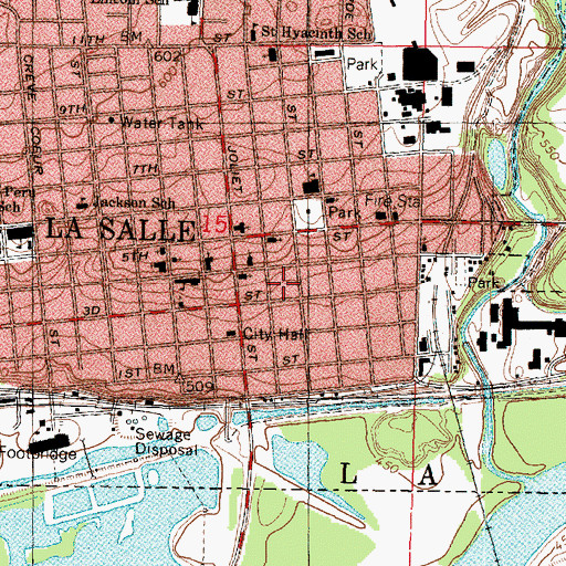 Topographic Map of Jefferson School, IL
