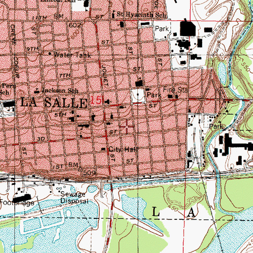 Topographic Map of Jefferson School, IL