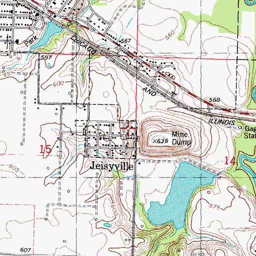 Topographic Map of Jeisyville, IL