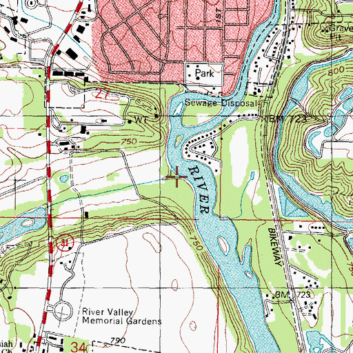 Topographic Map of Jelkes Creek, IL