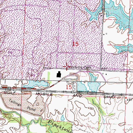 Topographic Map of Jenkins Cemetery (historical), IL