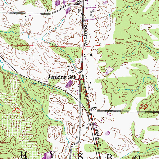 Topographic Map of Jenkins School, IL